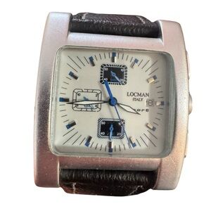 LOCMAN SPORT QUADRATO MEN'S CHRONO SILVER-WHITE-BLUE WATCH 428